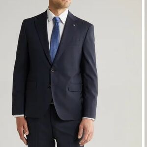 New Jack Victor Esprit Wool Suit Jacket Blazer Black Sz 38S